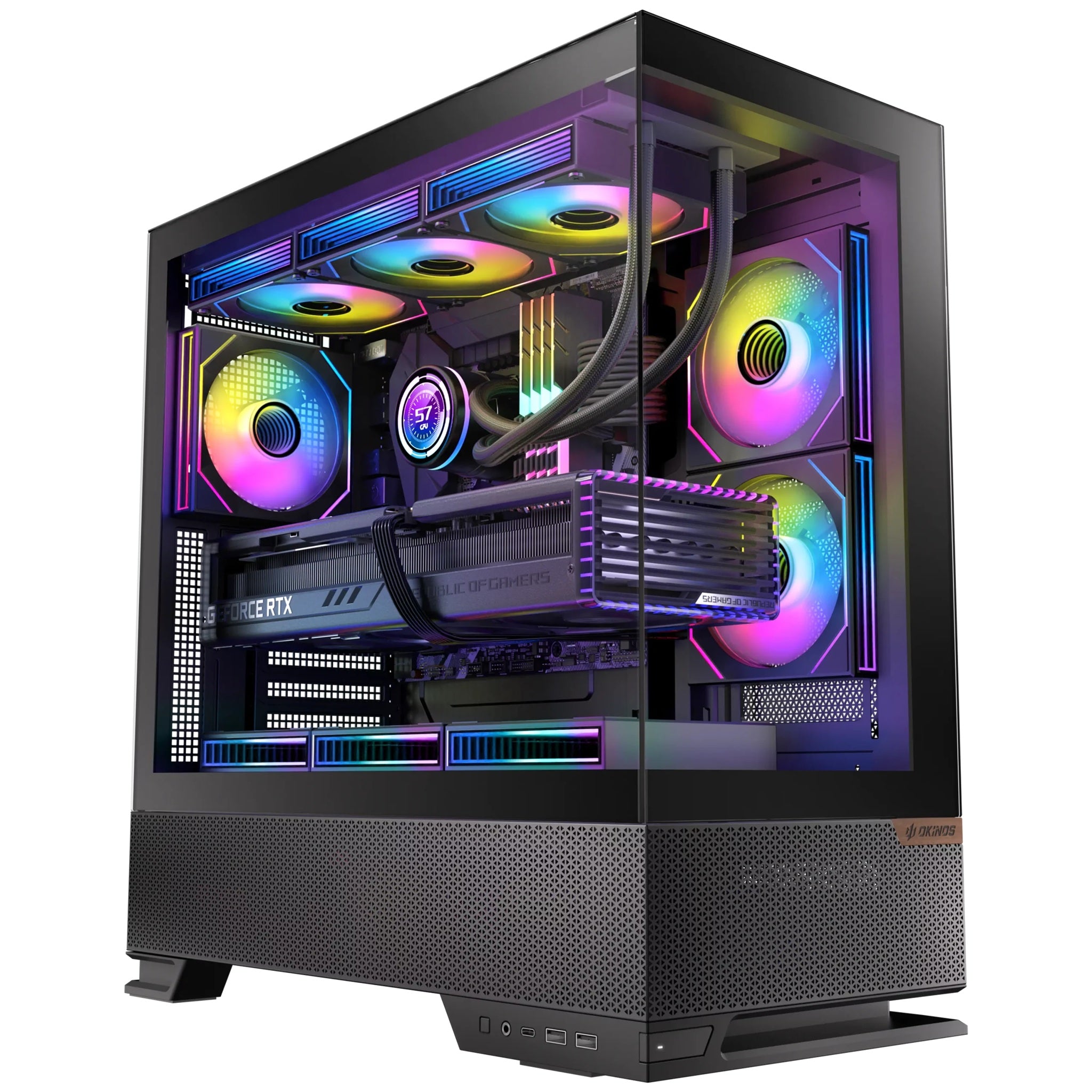 OKINOS Aqua 6 Infinity - Black, Mid Tower