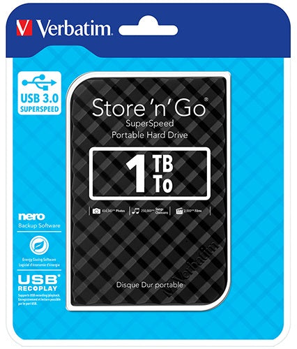 Verbatim 1TB 2.5" USB 3.0 Black Store'n'Go HDD